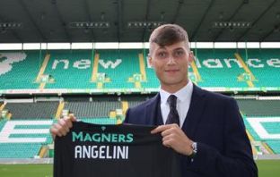 Vincent Angelini signing his Celtic deal.