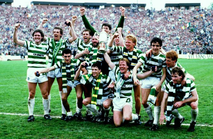 Celtic with the Scottish Cup in 1985