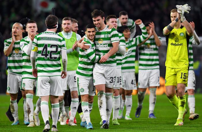 Celtic players celebrate