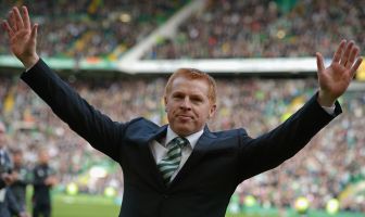 Neil Lennon celebrates