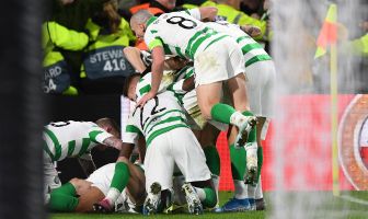 Christopher Jullien is mobbed by teammates
