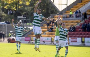 Celtic players post-match celebrations