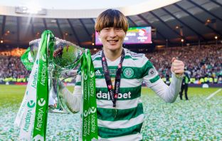 Kyogo with the League Cup