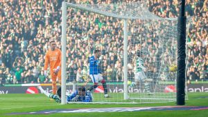 Kyogo scores against theRangers