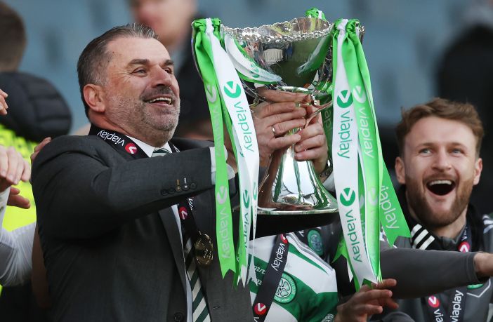 Ange Postecoglou lifts the League Cup