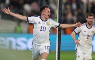 Scotland's striker Lawrence Shankland