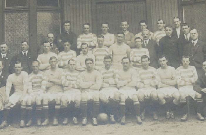 Champions Celtic face a Scottish League XI for the Belgian Relief fund at Hampden in May 1916.