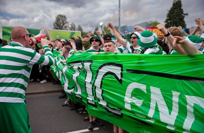 Celtic supporters heading to Hampden,