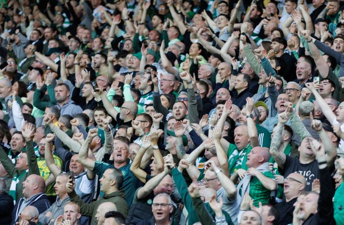 Celtic supporters at Rugby Park