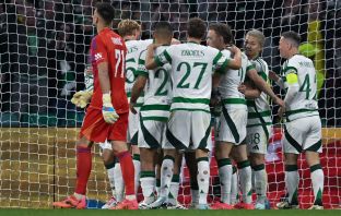 Celtic players celebrate