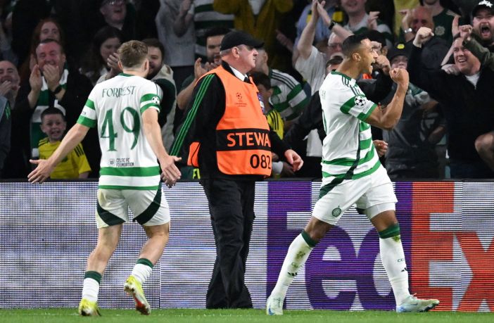 Adam Idah celebrates