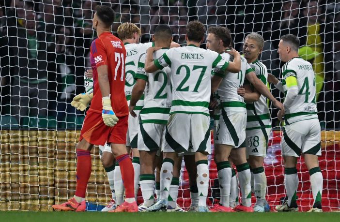 Celtic players celebrate