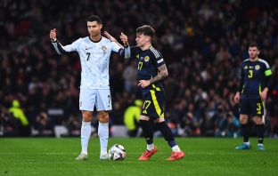 An unhappy Cristiano Ronaldo