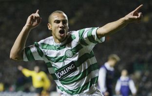 Henrik Larsson celebrates