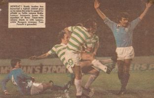 Bobby Lennox scores at Ibrox