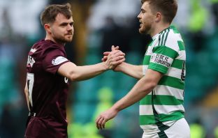 Alan Forrest of Hearts and James Forrest of Celtic