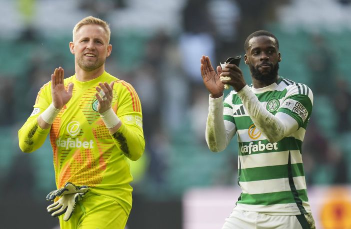 Kasper Schmeichel and Jeffrey Schlupp