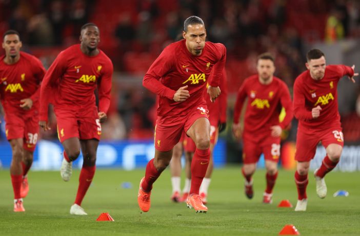 Virgil van Dijk of Liverpool warms up