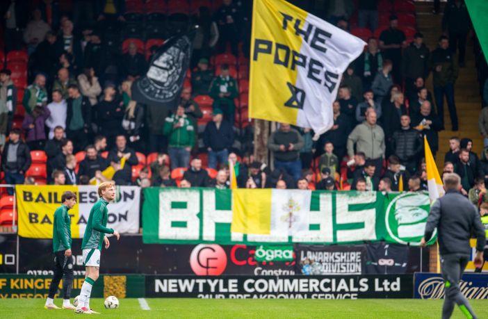 Celtic supporters at Tannadice.