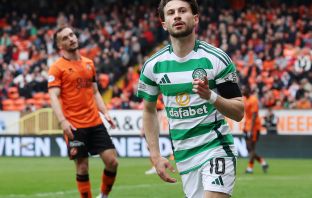 Nicolas Kühn of Celtic celebrates