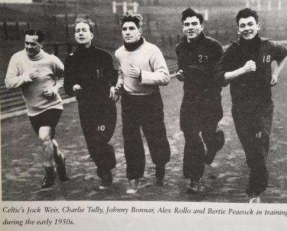 Celtic's Jock Weir (far left)