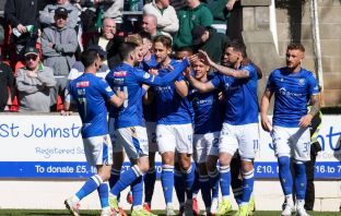 St Johnstone players celebrate