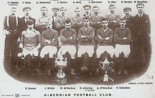 John Divers (back row, centre) while at Hibs
