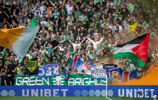 Celtic supporters at Ibrox