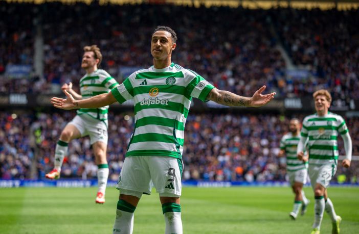 Adam Idah celebrates