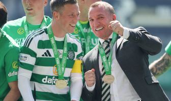 Callum McGregor and Brendan Rodgers
