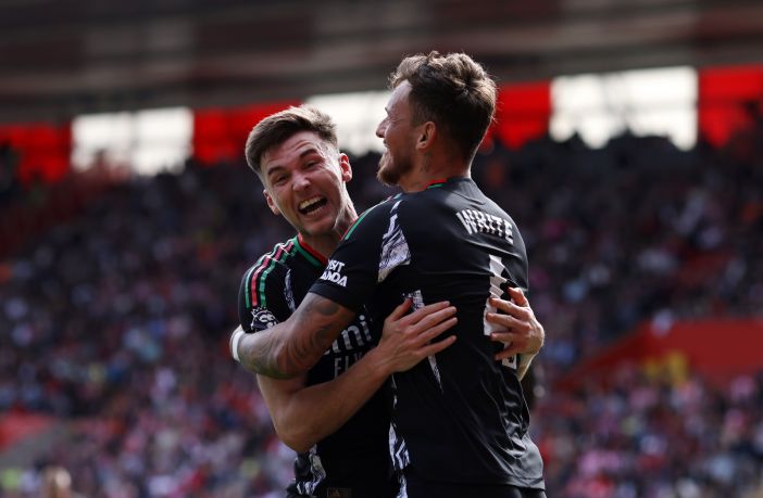 Kieran Tierney celebrates