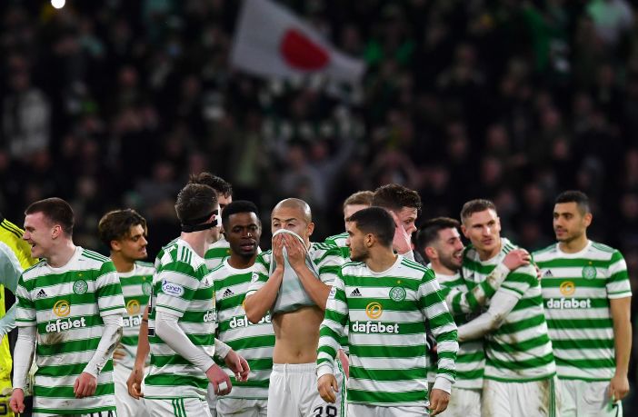 Celtic players celebrate