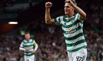 Dane Murray of Celtic celebrates