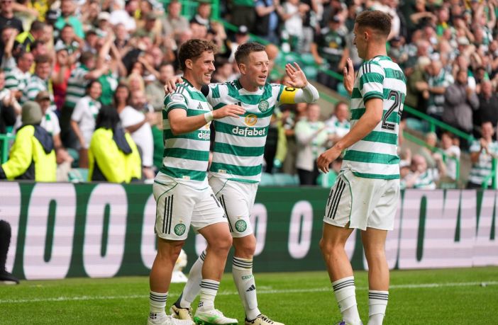 Luke McCowan of Celtic celebrates