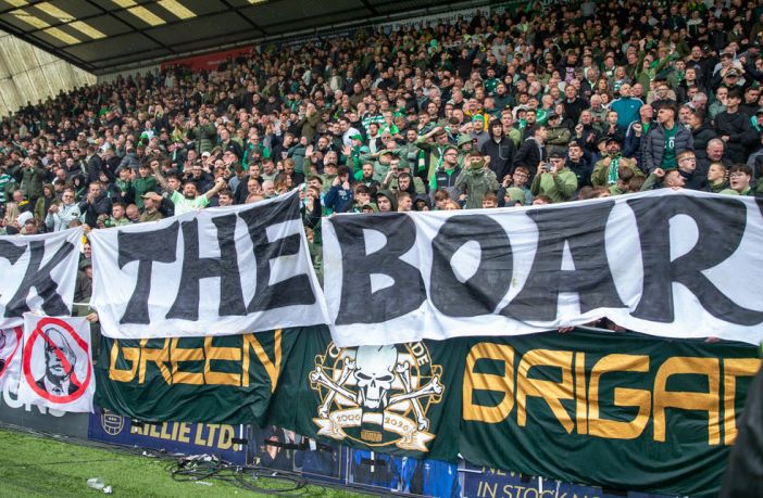 Sack The Board banner at Rugby Park