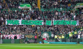 Your Silence is Deafening banner in the North Curve