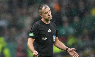 Referee Don Robertson Celtic v Hibernian