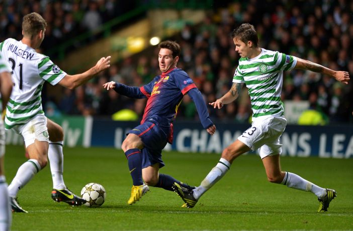 Charlie Mulgrew and Mikael Lustig of Celtic