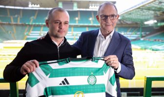Shaun Maloney and Martin O'Neill at Celtic Park