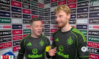 Callum McGregor and Liam Scales at Easter Road.