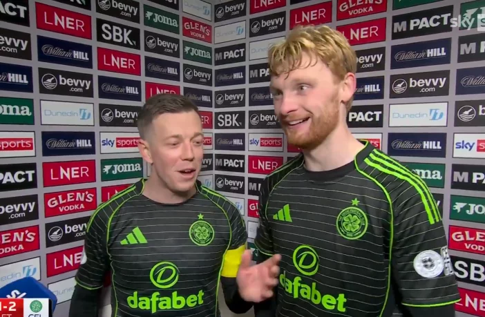 Callum McGregor and Liam Scales at Easter Road.