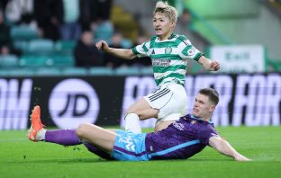 Daizen Maeda scores Celtic's third goal