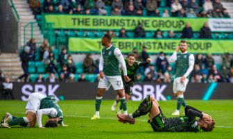 Luke McCowan celebrates Arne Engels' goal.