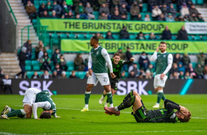 Luke McCowan celebrates Arne Engels' goal.