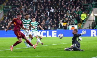 Evan Ferguson of AS Roma scores his team's second goal