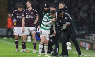 Callum McGregor with Wilfried Nancy