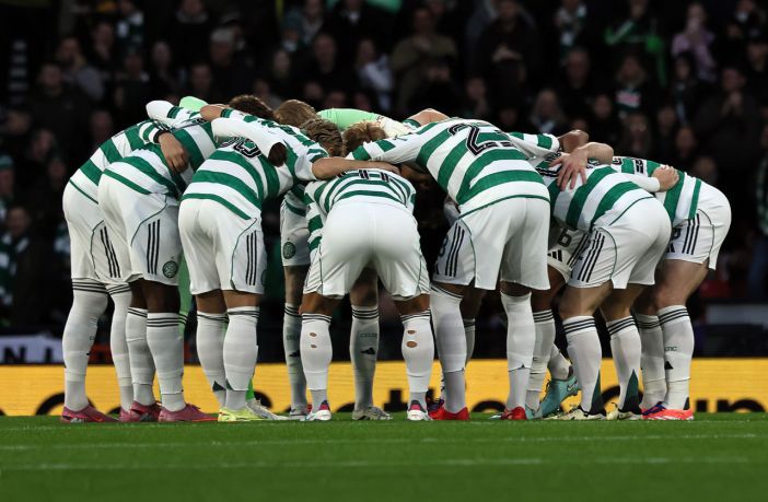 Celtic huddle at Hampden