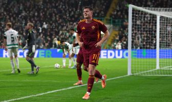Evan Ferguson of AS Roma celebrates
