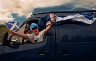Scotland supporters on the autoroute A1