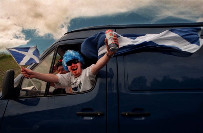 Scotland supporters on the autoroute A1
